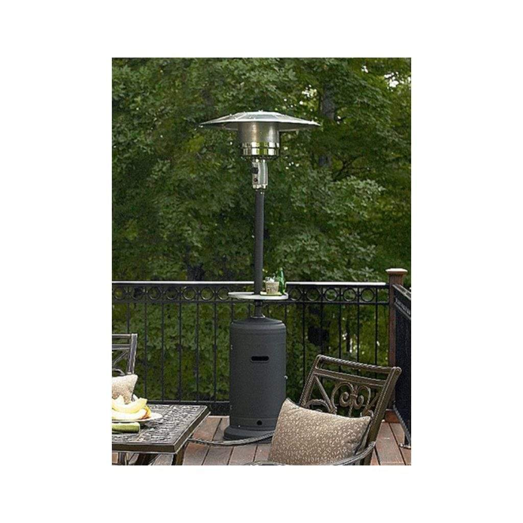 AZ Patio Heaters 87" Hammered Silver Tall Outdoor Patio Heater with Table