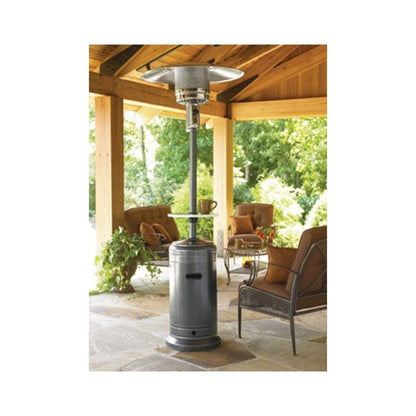 AZ Patio Heaters 87" Hammered Silver Tall Outdoor Patio Heater with Table