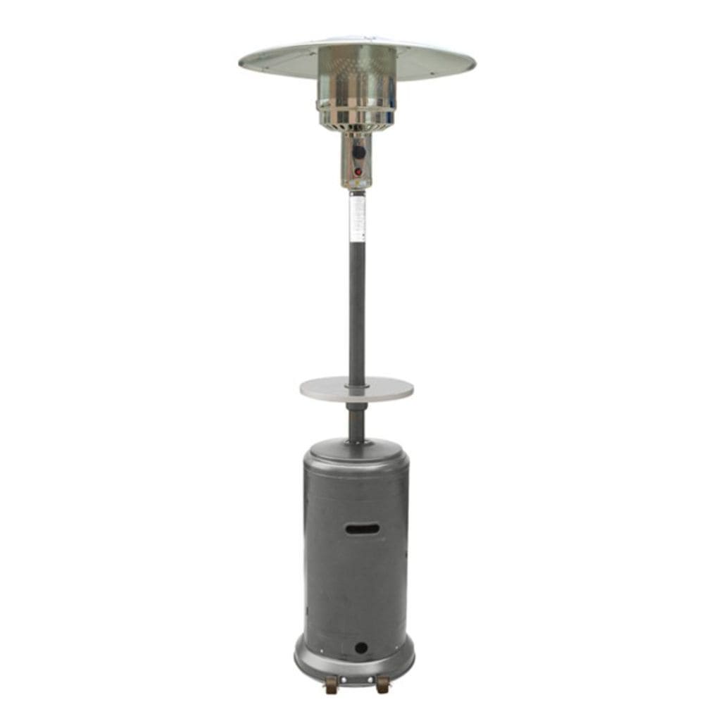 AZ Patio Heaters 87" Hammered Silver Tall Outdoor Patio Heater with Table