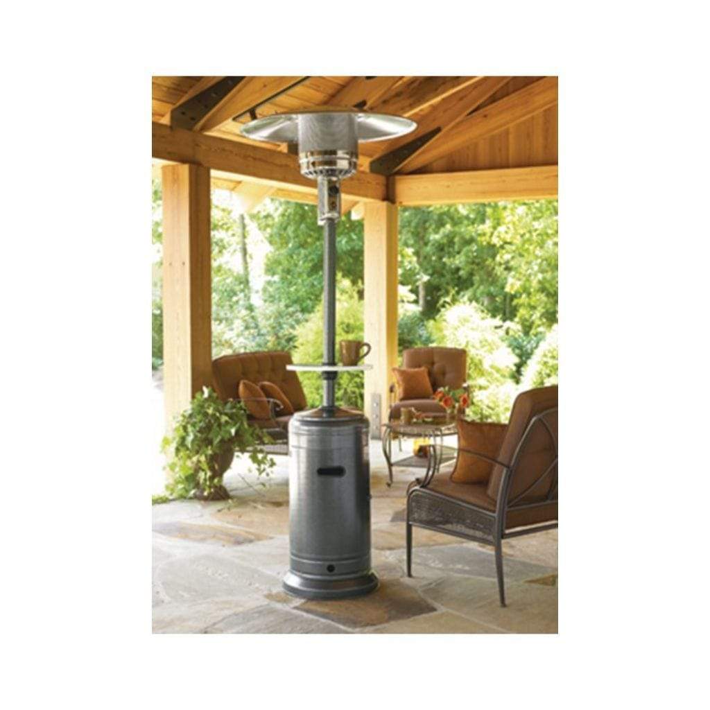 AZ Patio Heaters 87" Hammered Silver Tall Outdoor with Table