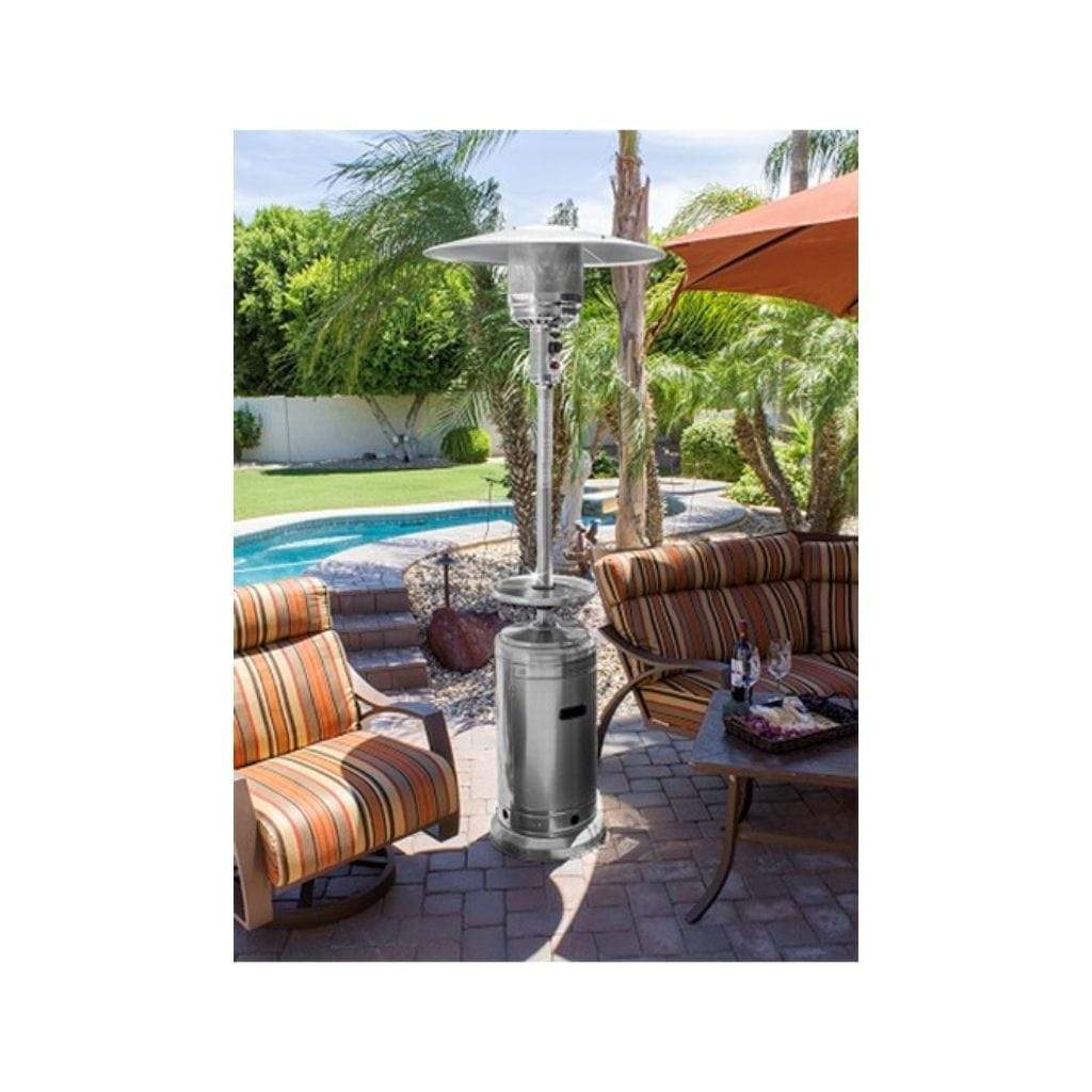 AZ Patio Heaters 87" Stainless Steel Outdoor Patio Heater with Table