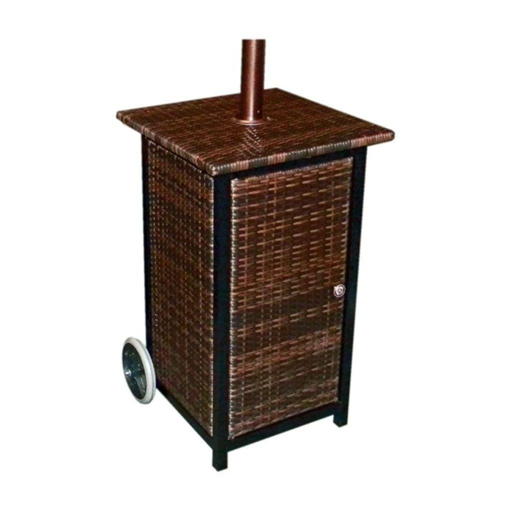 AZ Patio Heaters 87" Tall Square Wicker with Wheels-48000 BTU's