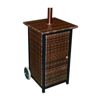 AZ Patio Heaters 87" Tall Square Wicker with Wheels-48000 BTU's