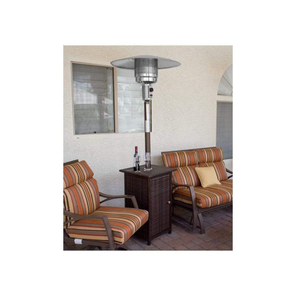 AZ Patio Heaters 87" Tall Square Wicker with Wheels-48000 BTU's