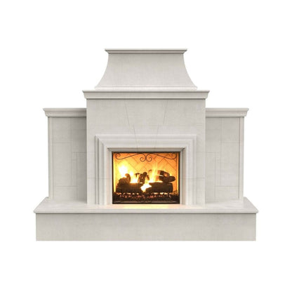 American Fyre Designs 110" Grand Cordova Vented Gas Fireplace with Rectangle Extended Bullnose Hearth