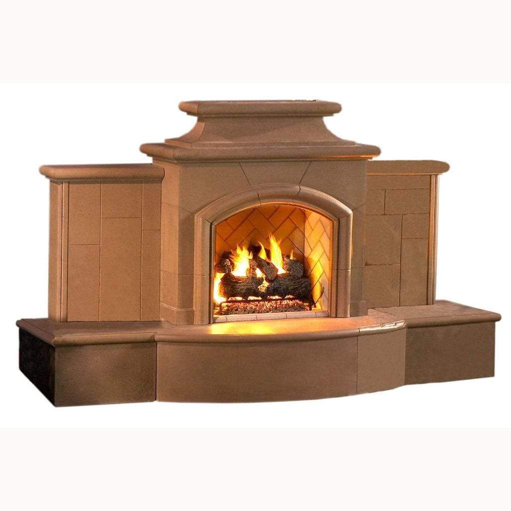 American Fyre Designs 113" Grand Mariposa Vented Gas Fireplace with Extended Bullnose Hearth