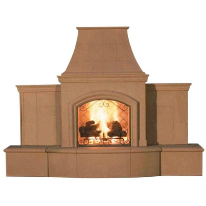 American Fyre Designs 113" Grand Phoenix Vent Free Gas Fireplace with Extended Bullnose Hearth