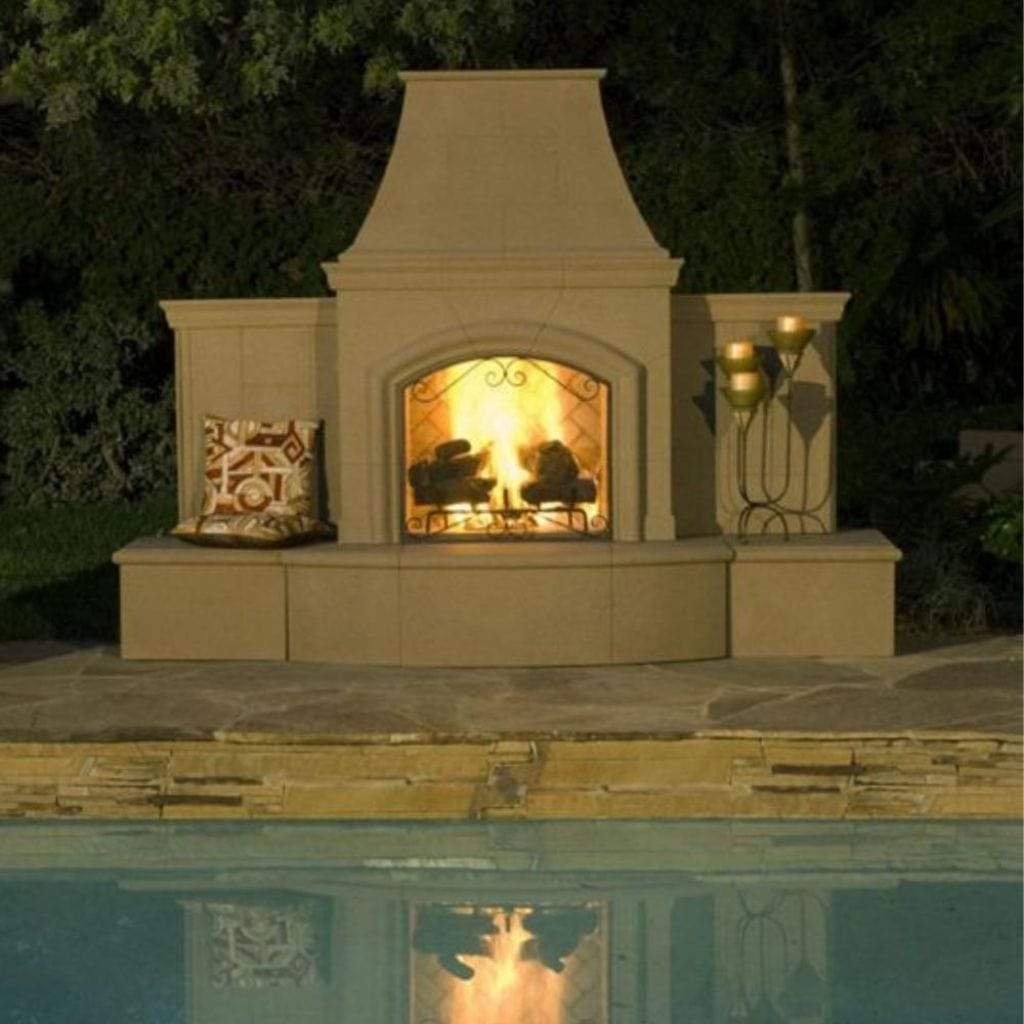 American Fyre Designs 113" Grand Phoenix Vented Gas Fireplace with Extended Bullnose Hearth