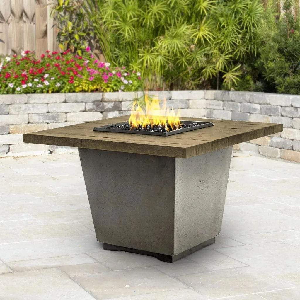 American Fyre Designs 36" Reclaimed Wood Cosmopolitan Square Gas Firetable