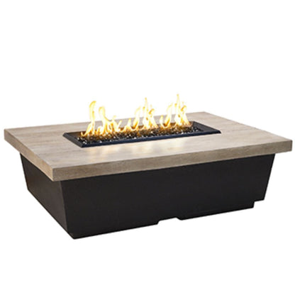 American Fyre Designs 54" Reclaimed Wood Contempo Rectangle Gas Firetable