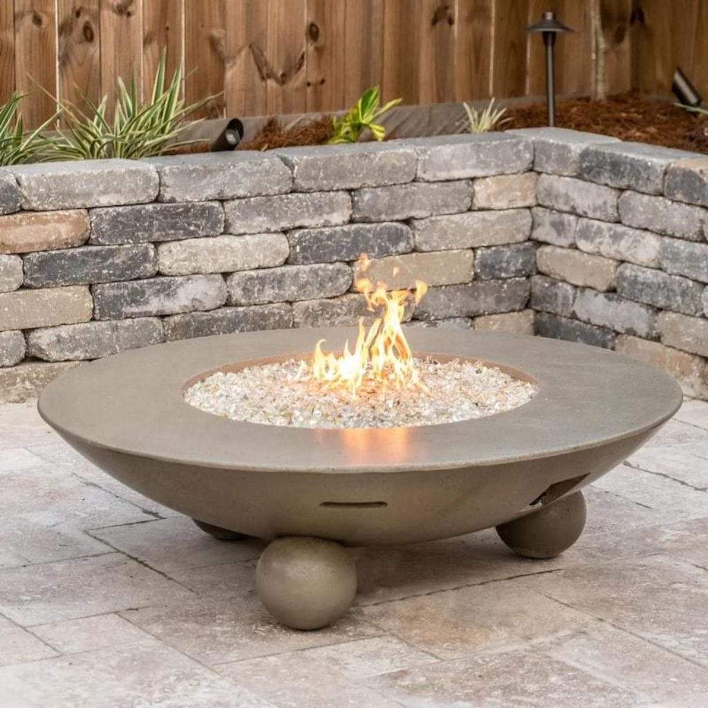 American Fyre Designs 54" Versailles Round Gas Firetable Ball Feet