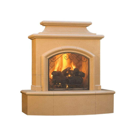 American Fyre Designs 65" Mariposa Vent Free Gas Fireplace with 113” Extended Bullnose Hearth