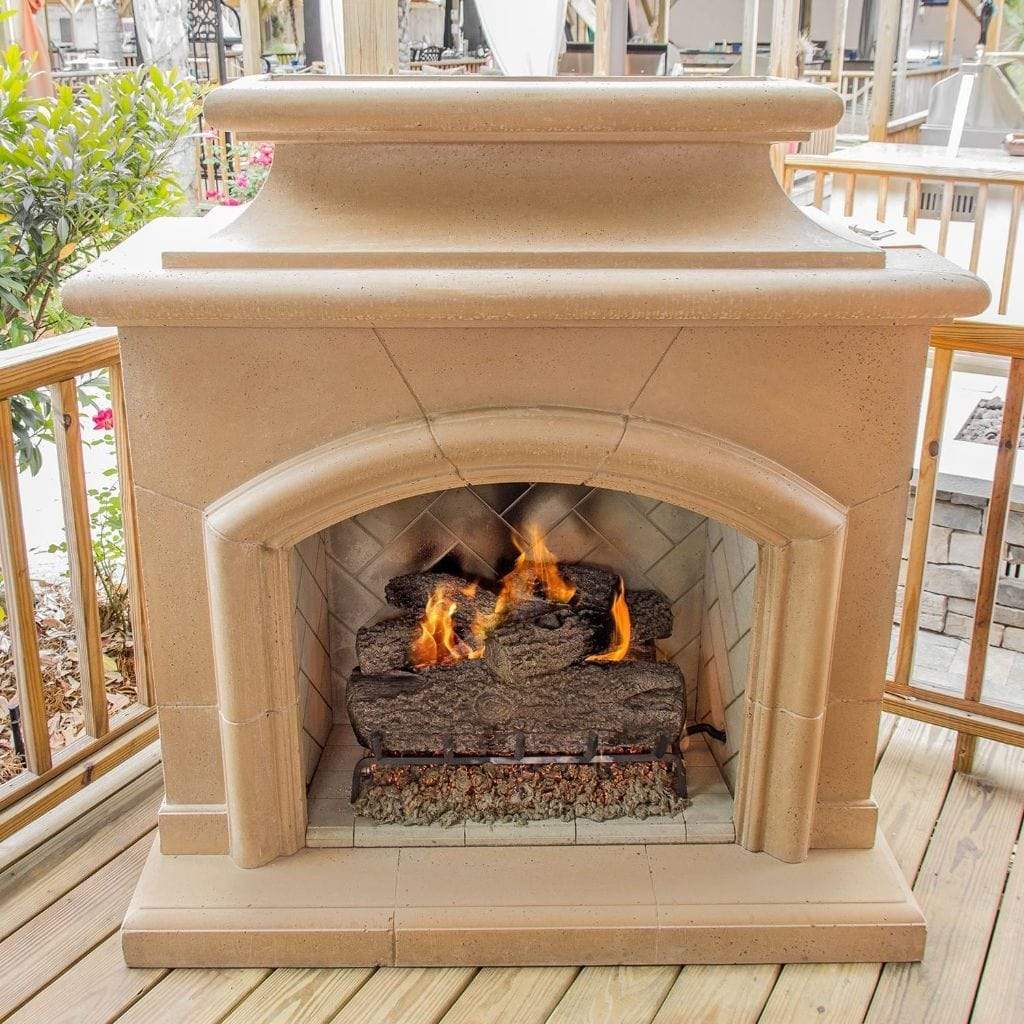 American Fyre Designs 65" Mariposa Vent Free Gas Fireplace with 4” Roundover Hearth