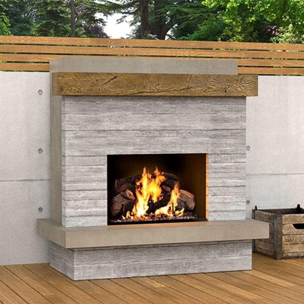 American Fyre Designs 68" Brooklyn Vent Free Gas Fireplace with Board Formed Texture