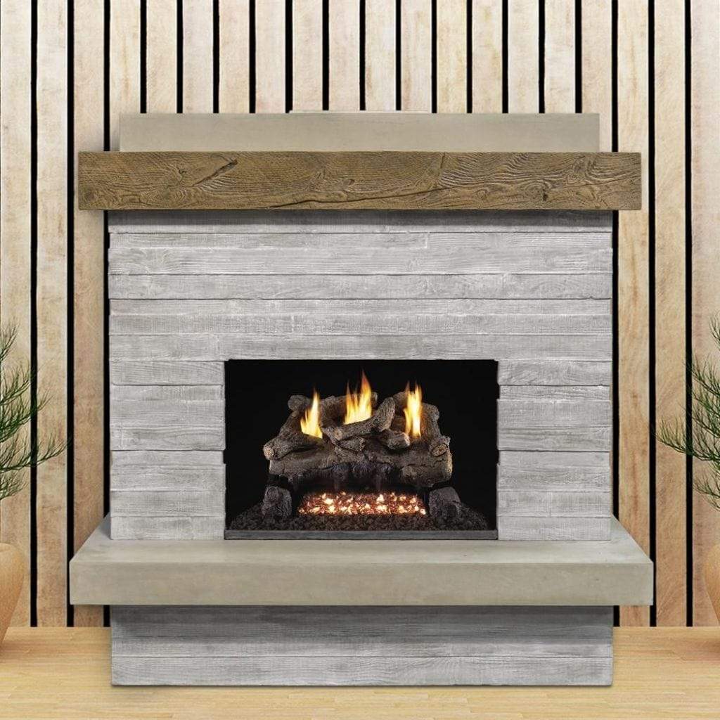 American Fyre Designs 68" Brooklyn Vented Gas Fireplace with Board Formed Texture