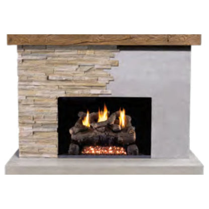 American Fyre Designs 68" Brooklyn Vented Gas Fireplace with Board Formed Texture