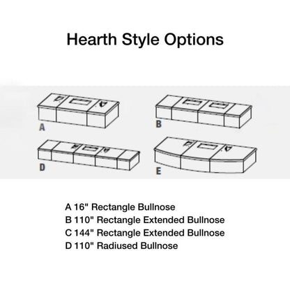 American Fyre Designs 76" Cordova Vent Free Recessed Hearth Gas Fireplace