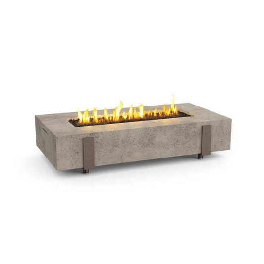 American Fyre Designs Long Iron Saddle 72" Light Basalt Liquid Propane Firetable with FyreStarter Bluetooth Control