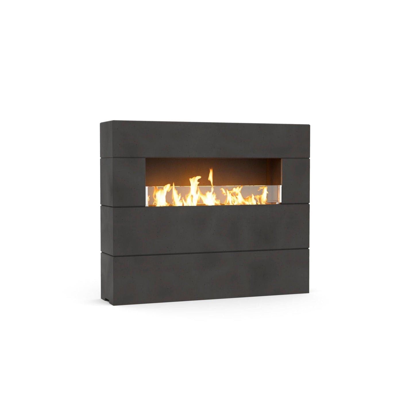American Fyre Designs Milan Tall 60" Black Lava Natural Gas Fireplace with FyreStarter Bluetooth Control