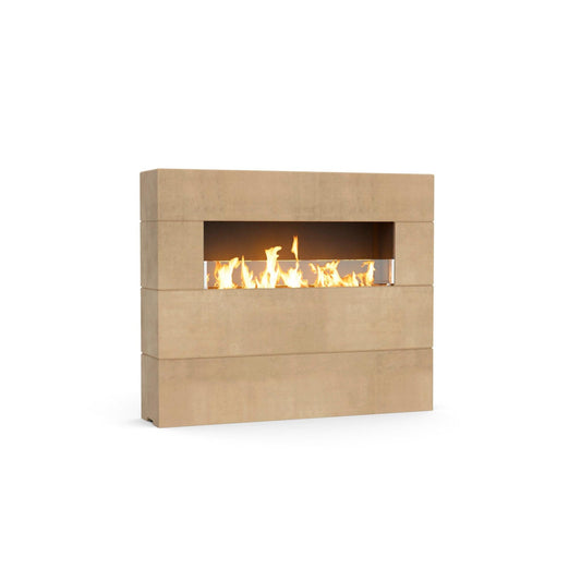 American Fyre Designs Milan Tall 60" Cafe Blanco Propane Gas Fireplace with Manual Flame Sensing Control