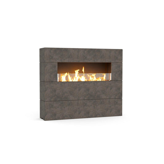 American Fyre Designs Milan Tall 60" Dark Basalt Natural Gas Fireplace with FyreStarter Bluetooth Control