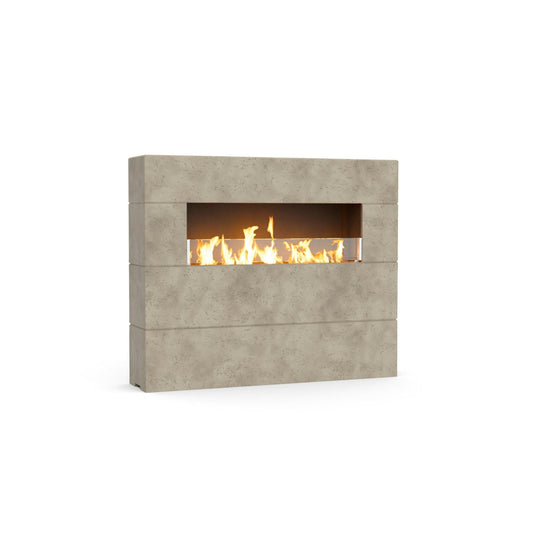 American Fyre Designs Milan Tall 60" Light Basalt Natural Gas Fireplace with FyreStarter Bluetooth Control