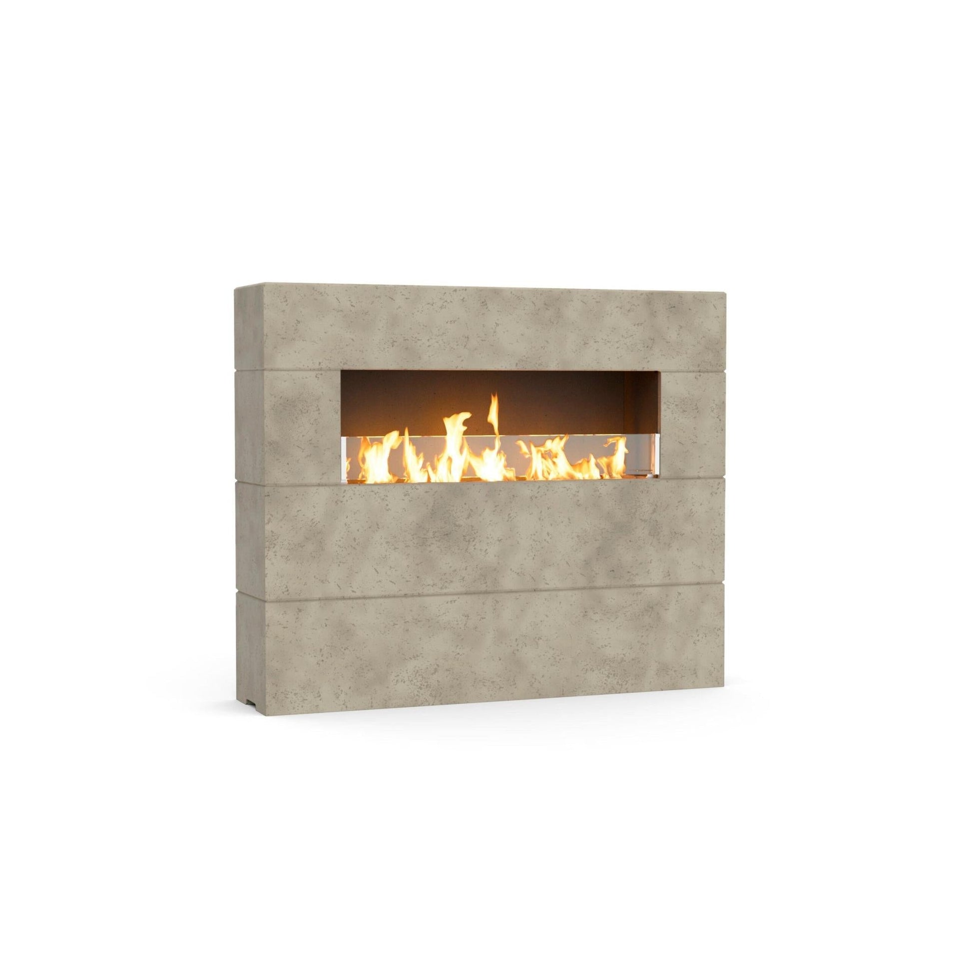 American Fyre Designs Milan Tall 60" Light Basalt Natural Gas Fireplace with Manual Flame Sensing Control