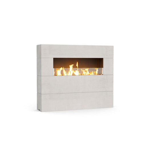 American Fyre Designs Milan Tall 60" White Aspen Propane Gas Fireplace with FyreStarter Bluetooth Control
