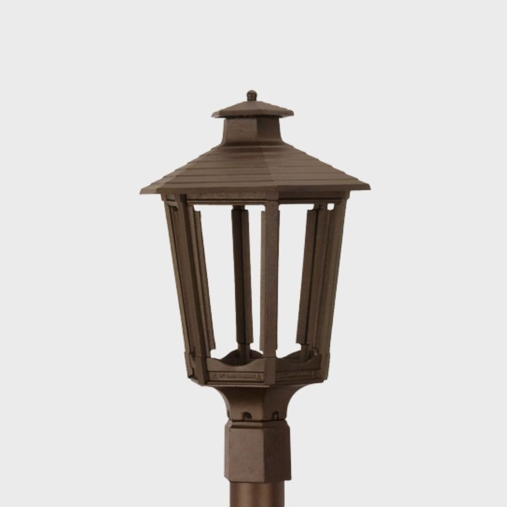 American Gas Lamp Works Cosmopolitan 1600H 14" Timeless Black Residential Post Mount Aluminum Natural Gas Lamp With Dual Inverted Gas Mantle Light Assembly, Flat Tempered Glass Panes and Universal Finial