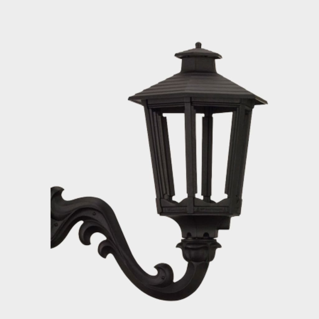 American Gas Lamp Works Cosmopolitan 1600W 21" Timeless Black Residential Wall Mount Aluminum Natural Gas Lamp With Dual Inverted Gas Mantle Light Assembly, Flat Tempered Glass Panes and Universal Finial