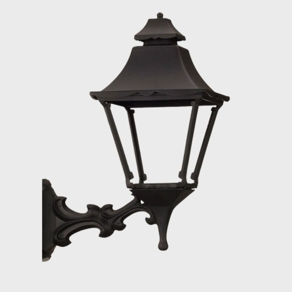 American Gas Lamp Works Essex 1900W 17" Timeless Black Residential Wall Mount Aluminum Natural Gas Lamp With Dual Inverted Gas Mantle Light Assembly, Flat Tempered Glass Panes and Universal Finial