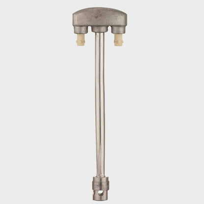 American Gas Lamp Works Grand Bavarian 3200R 20" Mid-Size Timeless Black Pier Mount Aluminum Natural Gas Lamp With Dual Inverted Gas Mantle Light Assembly, Flat Tempered Glass Panes and Universal Finial