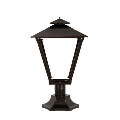 American Gas Lamp Works Old Allegheny 3701R 19" Mid-Size Timeless Black Pier Mount Aluminum Natural Gas Lamp With Dual Inverted Gas Mantle Light Assembly, Flat Tempered Glass Panes and Universal Finial