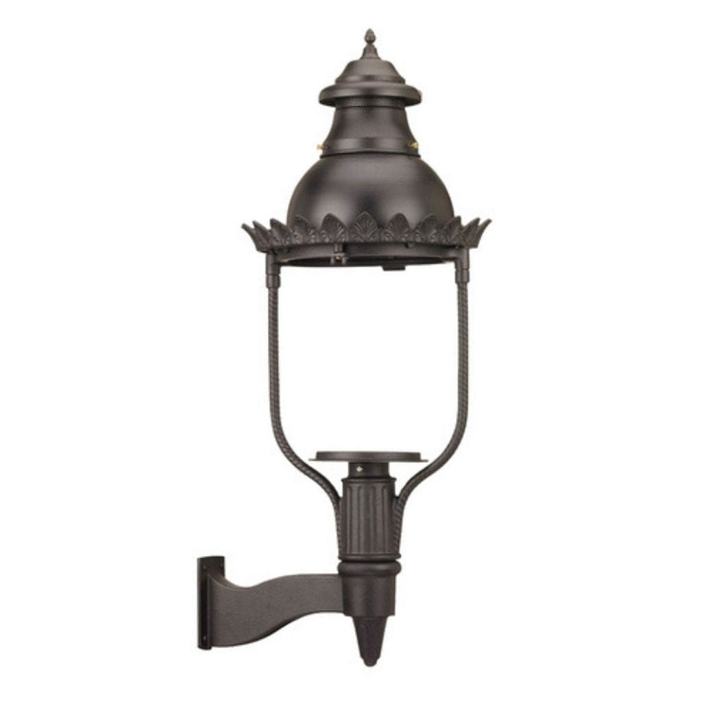 American Gas Lamp Works Victorian 4200W 21" Mid-Size Timeless Black Wall Mount Aluminum Natural Gas Lamp With Dual Inverted Gas Mantle Light Assembly, Clear Glass Globe, Spun Aluminum Ventilator and Milk Glass Dome