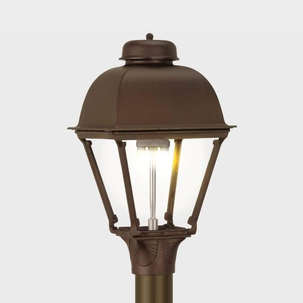 American Gas Lamp Works Washington 2000H 11" Timeless Black Residential Post Mount Aluminum Natural Gas Lamp With Dual Inverted Gas Mantle Light Assembly, Flat Tempered Glass Panes and Universal Finial