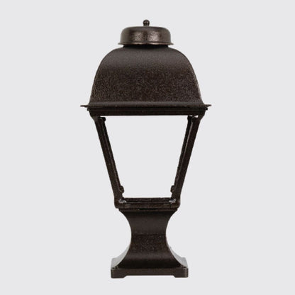 American Gas Lamp Works Washington 2000R 11" Timeless Black Residential Pier Mount Aluminum Natural Gas Lamp With Dual Inverted Gas Mantle Light Assembly, Flat Tempered Glass Panes and Universal Finial