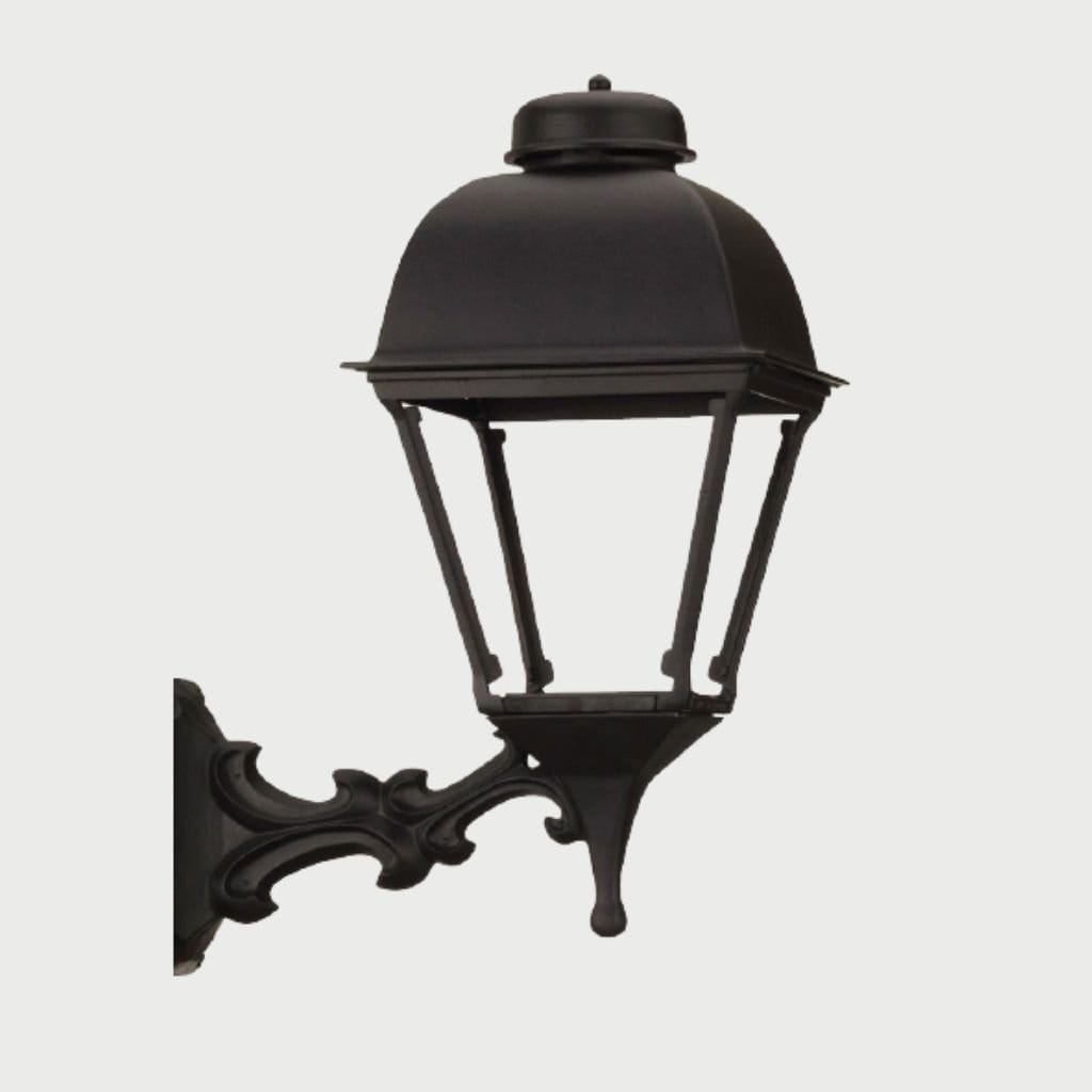 American Gas Lamp Works Washington 2000W 17" Timeless Black Residential Wall Mount Aluminum Natural Gas Lamp With Dual Inverted Gas Mantle Light Assembly, Flat Tempered Glass Panes and Universal Finial