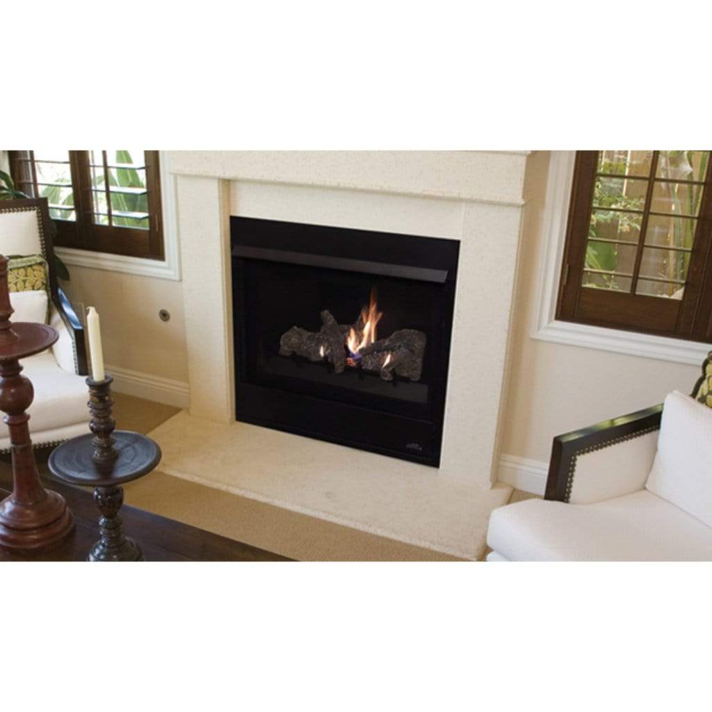 Astria Aries 33" Rear Vent Traditional Direct-Vent Gas Fireplace with Log Set and Grate