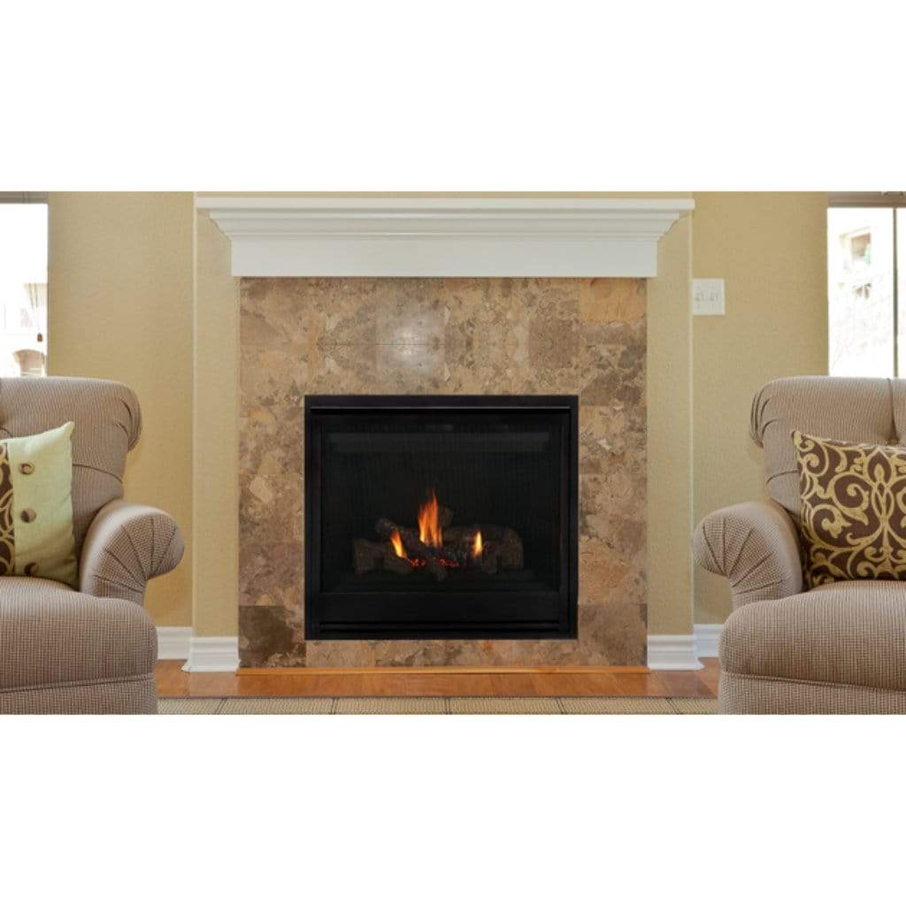 Astria Aries 35" Rear Vent Traditional Direct-Vent Electronic Gas Fireplace with Log Set and Grate - Propane