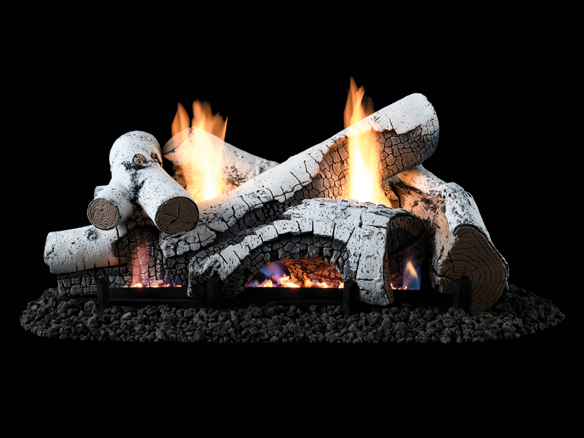 Superior Nature-Flame Series Highridge Birch 24" Concrete Vent-Free Gas Log Set
