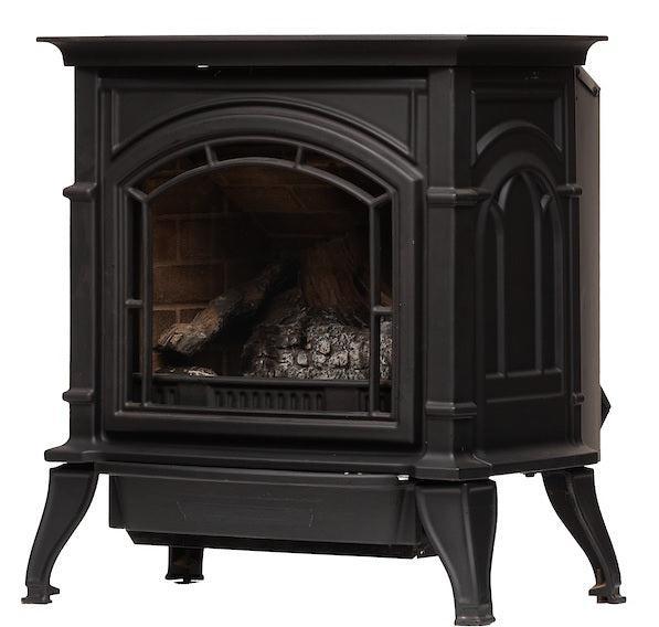 Breckwell BH23 26" Black Finish Freestanding Proflame 2, Direct Vent Cast Iron Stove With Logs