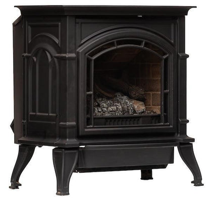 Breckwell BH23 26" Black Finish Freestanding Proflame 2, Direct Vent Cast Iron Stove With Logs