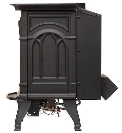 Breckwell BH23 26" Black Finish Freestanding Proflame 2, Direct Vent Cast Iron Stove With Logs