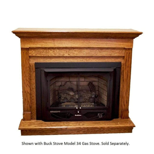Buck Stove Contemporary Corner Dark Oak Mantel Accessory for Model 34 and Model 384 Gas Stove
