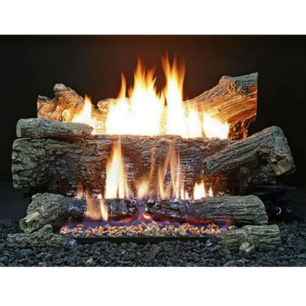 Buck Stove EV100/EV200 Ceramic Oak Vent Free Deluxe Log Set