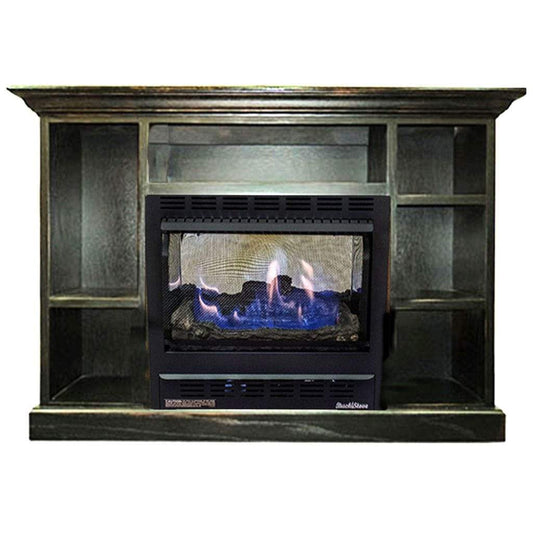 Buck Stove Model 1127 Prestige Gas Stove Combo with Marble Black Mantel