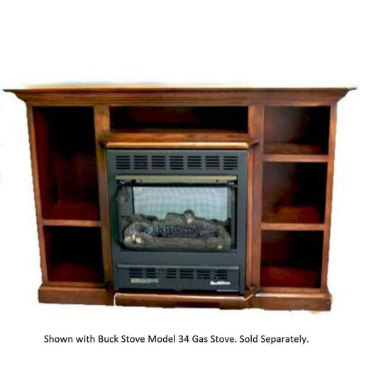 Buck Stove Prestige Bookcase Cherry Mantel Accessory for Model 34 and Model 384 Gas Stove