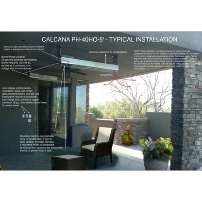 Calcana High Output Series 10' Marine Grade Stainless Steel Propane Gas Patio Heater