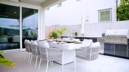 EcoSmart Fire 89" Gin 90 Dining Height Fire Pit Table with Ethanol Burner by Mad Design Group