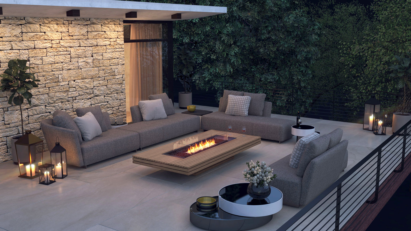 EcoSmart Fire 89" Gin 90 Low Height Fire Pit Table with Gas LP/NG Burner by Mad Design Group
